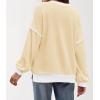 imageZeagoo Women Crewneck Sweatshirts Pullover Tops Long Sleeve Shirts Loose Fit Tops Casual Fall Outfits Y2K Clothes 2024Beige