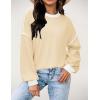 imageZeagoo Women Crewneck Sweatshirts Pullover Tops Long Sleeve Shirts Loose Fit Tops Casual Fall Outfits Y2K Clothes 2024Beige