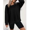 imageZeagoo Women Crewneck Sweatshirts Pullover Tops Long Sleeve Shirts Loose Fit Tops Casual Fall Outfits Y2K Clothes 2024Black6