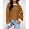 imageZeagoo Women Crewneck Sweatshirts Pullover Tops Long Sleeve Shirts Loose Fit Tops Casual Fall Outfits Y2K Clothes 2024Brown