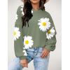 imageZeagoo Women Crewneck Sweatshirts Pullover Tops Long Sleeve Shirts Loose Fit Tops Casual Fall Outfits Y2K Clothes 2024Greenfloral