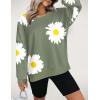 imageZeagoo Women Crewneck Sweatshirts Pullover Tops Long Sleeve Shirts Loose Fit Tops Casual Fall Outfits Y2K Clothes 2024Greenfloral
