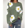imageZeagoo Women Crewneck Sweatshirts Pullover Tops Long Sleeve Shirts Loose Fit Tops Casual Fall Outfits Y2K Clothes 2024Greenfloral