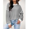 imageZeagoo Women Crewneck Sweatshirts Pullover Tops Long Sleeve Shirts Loose Fit Tops Casual Fall Outfits Y2K Clothes 2024Grey