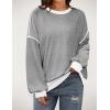 imageZeagoo Women Crewneck Sweatshirts Pullover Tops Long Sleeve Shirts Loose Fit Tops Casual Fall Outfits Y2K Clothes 2024Grey