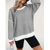 imageZeagoo Women Crewneck Sweatshirts Pullover Tops Long Sleeve Shirts Loose Fit Tops Casual Fall Outfits Y2K Clothes 2024Grey