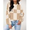 imageZeagoo Women Crewneck Sweatshirts Pullover Tops Long Sleeve Shirts Loose Fit Tops Casual Fall Outfits Y2K Clothes 2024Khakiplaid