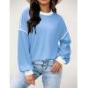 imageZeagoo Women Crewneck Sweatshirts Pullover Tops Long Sleeve Shirts Loose Fit Tops Casual Fall Outfits Y2K Clothes 2024Light Blue