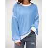 imageZeagoo Women Crewneck Sweatshirts Pullover Tops Long Sleeve Shirts Loose Fit Tops Casual Fall Outfits Y2K Clothes 2024Light Blue
