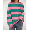 imageZeagoo Women Crewneck Sweatshirts Pullover Tops Long Sleeve Shirts Loose Fit Tops Casual Fall Outfits Y2K Clothes 2024Pinkgreen