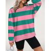 imageZeagoo Women Crewneck Sweatshirts Pullover Tops Long Sleeve Shirts Loose Fit Tops Casual Fall Outfits Y2K Clothes 2024Pinkgreen