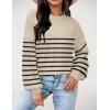 imageZeagoo Women Crewneck Sweatshirts Pullover Tops Long Sleeve Shirts Loose Fit Tops Casual Fall Outfits Y2K Clothes 2024Stripe1