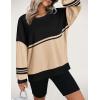 imageZeagoo Women Crewneck Sweatshirts Pullover Tops Long Sleeve Shirts Loose Fit Tops Casual Fall Outfits Y2K Clothes 2024Stripe3