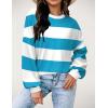imageZeagoo Women Crewneck Sweatshirts Pullover Tops Long Sleeve Shirts Loose Fit Tops Casual Fall Outfits Y2K Clothes 2024Whiteblue02