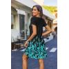 imageZeagoo Womens Casual ALine Dresses with Pockets Summer Floral Tshirt Dress Short Sleeve Mini Dress Flowy SundressesBlack Blueprinted