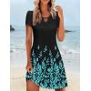 imageZeagoo Womens Casual ALine Dresses with Pockets Summer Floral Tshirt Dress Short Sleeve Mini Dress Flowy SundressesBlack Blueprinted