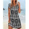 imageZeagoo Womens Casual ALine Dresses with Pockets Summer Floral Tshirt Dress Short Sleeve Mini Dress Flowy SundressesBlackprinted