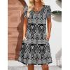 imageZeagoo Womens Casual ALine Dresses with Pockets Summer Floral Tshirt Dress Short Sleeve Mini Dress Flowy SundressesBlackprinted