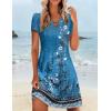 imageZeagoo Womens Casual ALine Dresses with Pockets Summer Floral Tshirt Dress Short Sleeve Mini Dress Flowy SundressesBlue Floral2