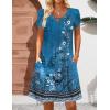 imageZeagoo Womens Casual ALine Dresses with Pockets Summer Floral Tshirt Dress Short Sleeve Mini Dress Flowy SundressesBlue Floral2