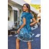 imageZeagoo Womens Casual ALine Dresses with Pockets Summer Floral Tshirt Dress Short Sleeve Mini Dress Flowy SundressesBlue Floral2