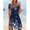 imageZeagoo Womens Casual ALine Dresses with Pockets Summer Floral Tshirt Dress Short Sleeve Mini Dress Flowy SundressesBlue Whiteprinted