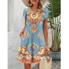 imageZeagoo Womens Casual ALine Dresses with Pockets Summer Floral Tshirt Dress Short Sleeve Mini Dress Flowy SundressesBlueprinted