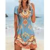 imageZeagoo Womens Casual ALine Dresses with Pockets Summer Floral Tshirt Dress Short Sleeve Mini Dress Flowy SundressesBlueprinted