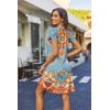 imageZeagoo Womens Casual ALine Dresses with Pockets Summer Floral Tshirt Dress Short Sleeve Mini Dress Flowy SundressesBlueprinted