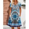 imageZeagoo Womens Casual ALine Dresses with Pockets Summer Floral Tshirt Dress Short Sleeve Mini Dress Flowy SundressesBlueprinted3