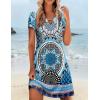 imageZeagoo Womens Casual ALine Dresses with Pockets Summer Floral Tshirt Dress Short Sleeve Mini Dress Flowy SundressesBlueprinted3
