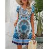 imageZeagoo Womens Casual ALine Dresses with Pockets Summer Floral Tshirt Dress Short Sleeve Mini Dress Flowy SundressesBlueprinted3