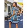 imageZeagoo Womens Casual ALine Dresses with Pockets Summer Floral Tshirt Dress Short Sleeve Mini Dress Flowy SundressesBlueprinted3