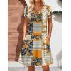 imageZeagoo Womens Casual ALine Dresses with Pockets Summer Floral Tshirt Dress Short Sleeve Mini Dress Flowy SundressesBohemianprinted