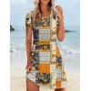 imageZeagoo Womens Casual ALine Dresses with Pockets Summer Floral Tshirt Dress Short Sleeve Mini Dress Flowy SundressesBohemianprinted