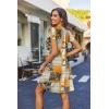 imageZeagoo Womens Casual ALine Dresses with Pockets Summer Floral Tshirt Dress Short Sleeve Mini Dress Flowy SundressesBohemianprinted