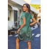 imageZeagoo Womens Casual ALine Dresses with Pockets Summer Floral Tshirt Dress Short Sleeve Mini Dress Flowy SundressesGreenprinted