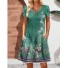 imageZeagoo Womens Casual ALine Dresses with Pockets Summer Floral Tshirt Dress Short Sleeve Mini Dress Flowy SundressesGreenprinted