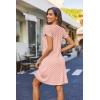 imageZeagoo Womens Casual ALine Dresses with Pockets Summer Floral Tshirt Dress Short Sleeve Mini Dress Flowy SundressesPink Round Dot