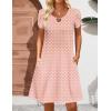 imageZeagoo Womens Casual ALine Dresses with Pockets Summer Floral Tshirt Dress Short Sleeve Mini Dress Flowy SundressesPink Round Dot
