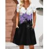 imageZeagoo Womens Casual ALine Dresses with Pockets Summer Floral Tshirt Dress Short Sleeve Mini Dress Flowy SundressesPurple Floralprinted