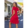 imageZeagoo Womens Casual ALine Dresses with Pockets Summer Floral Tshirt Dress Short Sleeve Mini Dress Flowy SundressesRed