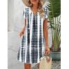 imageZeagoo Womens Casual ALine Dresses with Pockets Summer Floral Tshirt Dress Short Sleeve Mini Dress Flowy SundressesWhite Blackprinted