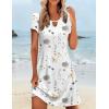 imageZeagoo Womens Casual ALine Dresses with Pockets Summer Floral Tshirt Dress Short Sleeve Mini Dress Flowy SundressesWhiteprinted