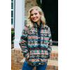 imageZeagoo Womens Cozy Fleece Jacket Western Aztec Print Button Down Coat with Pockets Casual Warm Outwear 2024Black
