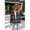 imageZeagoo Womens Cozy Fleece Jacket Western Aztec Print Button Down Coat with Pockets Casual Warm Outwear 2024Black
