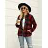 imageZeagoo Womens Cozy Fleece Jacket Western Aztec Print Button Down Coat with Pockets Casual Warm Outwear 2024Black Plaid