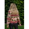 imageZeagoo Womens Cozy Fleece Jacket Western Aztec Print Button Down Coat with Pockets Casual Warm Outwear 2024Dark Pink