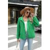 imageZeagoo Womens Cozy Fleece Jacket Western Aztec Print Button Down Coat with Pockets Casual Warm Outwear 2024Fluorescent Green