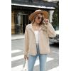 imageZeagoo Womens Cozy Fleece Jacket Western Aztec Print Button Down Coat with Pockets Casual Warm Outwear 2024Light Khaki
